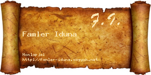 Famler Iduna névjegykártya